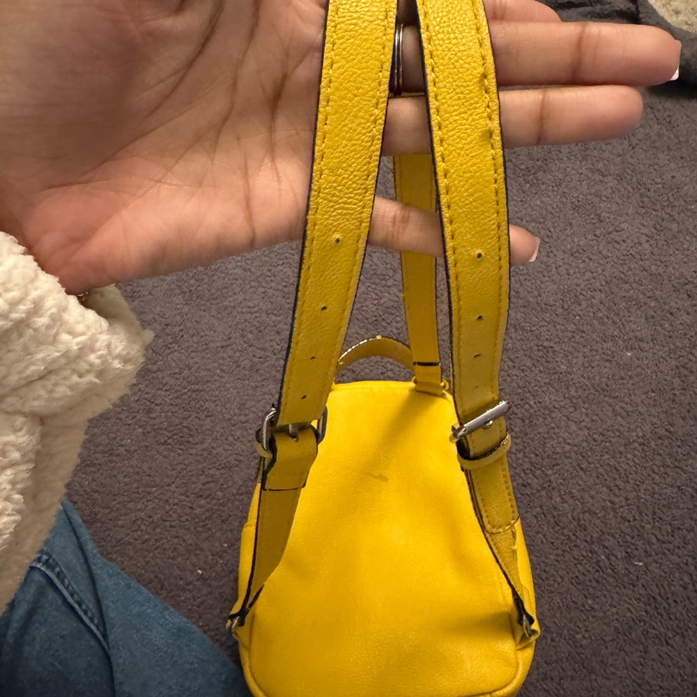 Betsey Johnson Yellow Quilted Mini Backpack with Dog - Picture 3 of 7